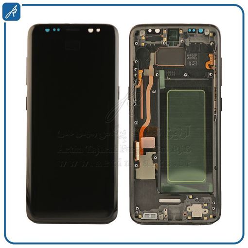 تصویر  LCD S8+FRAME BLACK CHANGE GLASS SAM