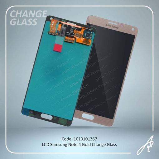 تصویر  LCD NOTE 4 GOLD CHANGE GLASS SAM