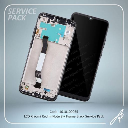 تصویر  LCD REDMI NOTE 8+FRAME BLACK SERVICE PACK XIAO